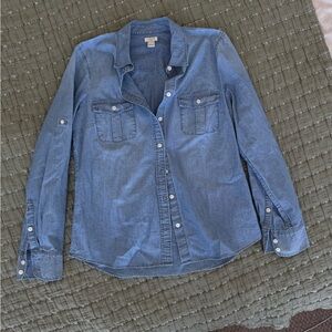 J. Crew Blue Denim Button-Up Shirt